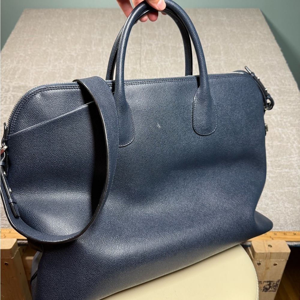 Valextra MyLogo Bowling Bag Blue - Picture 3 of 16